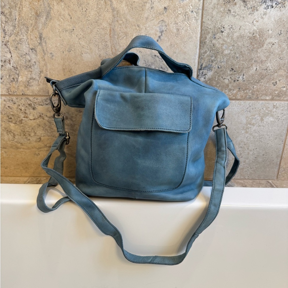 Latico Bianca Crossbody tote in Denim Leather